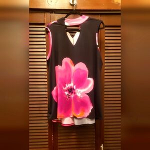 Ashley Stewart Sleeveless Flower Blouse